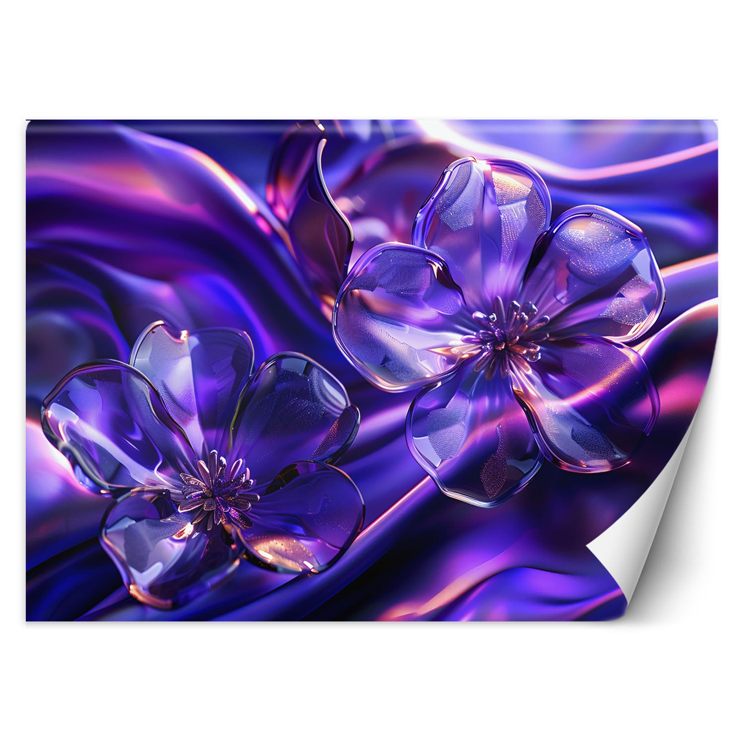 Fototapeta, Szklane kwiaty fioletowe 400x280