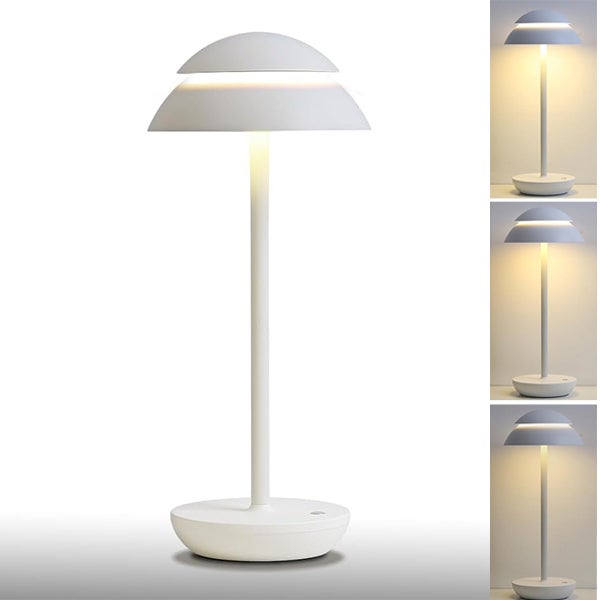 Bezprzewodowa metalowa lampa biurkowa 3000k, lampka stołowa LED sterowana dotykowo, lampa ze ściemniaczem, lampka nocna (biała)