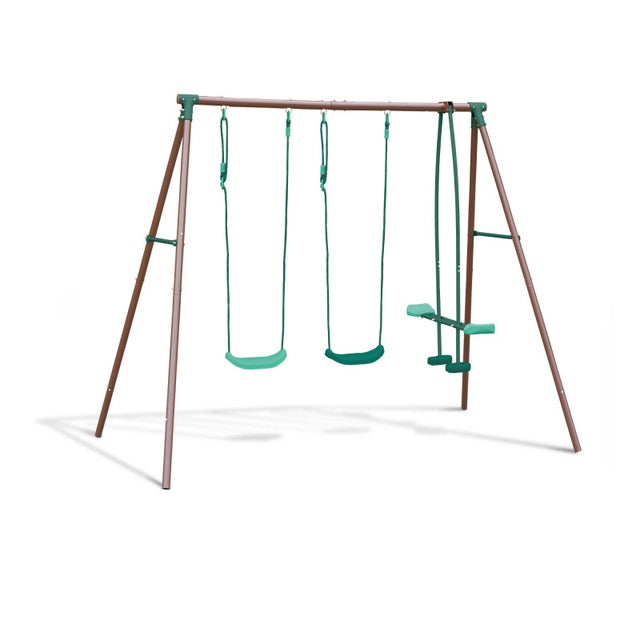 Portique 3 agrès en métal avec face à face MALO MENTHE