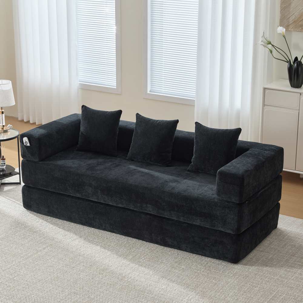 Modułowa sofa szenilowa – superweich, na ramiączkach, ze Stauraum, rutschfest i flexibel Combinierbar