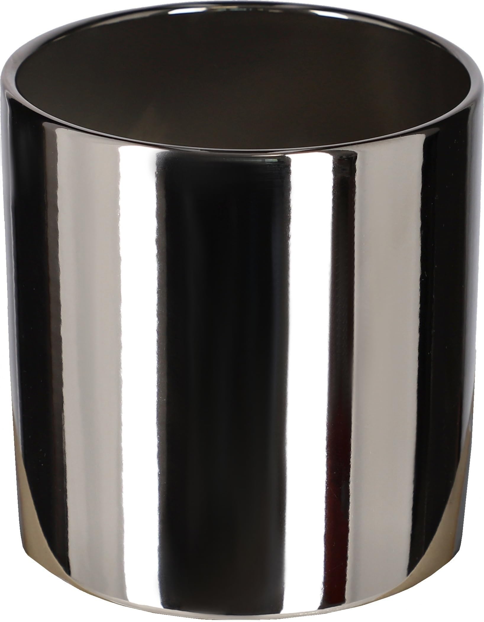 2x doniczka ceramiczna donica osłona cylinder ozdobna kwiaty rośliny czarna - KOTARBAU - 4
