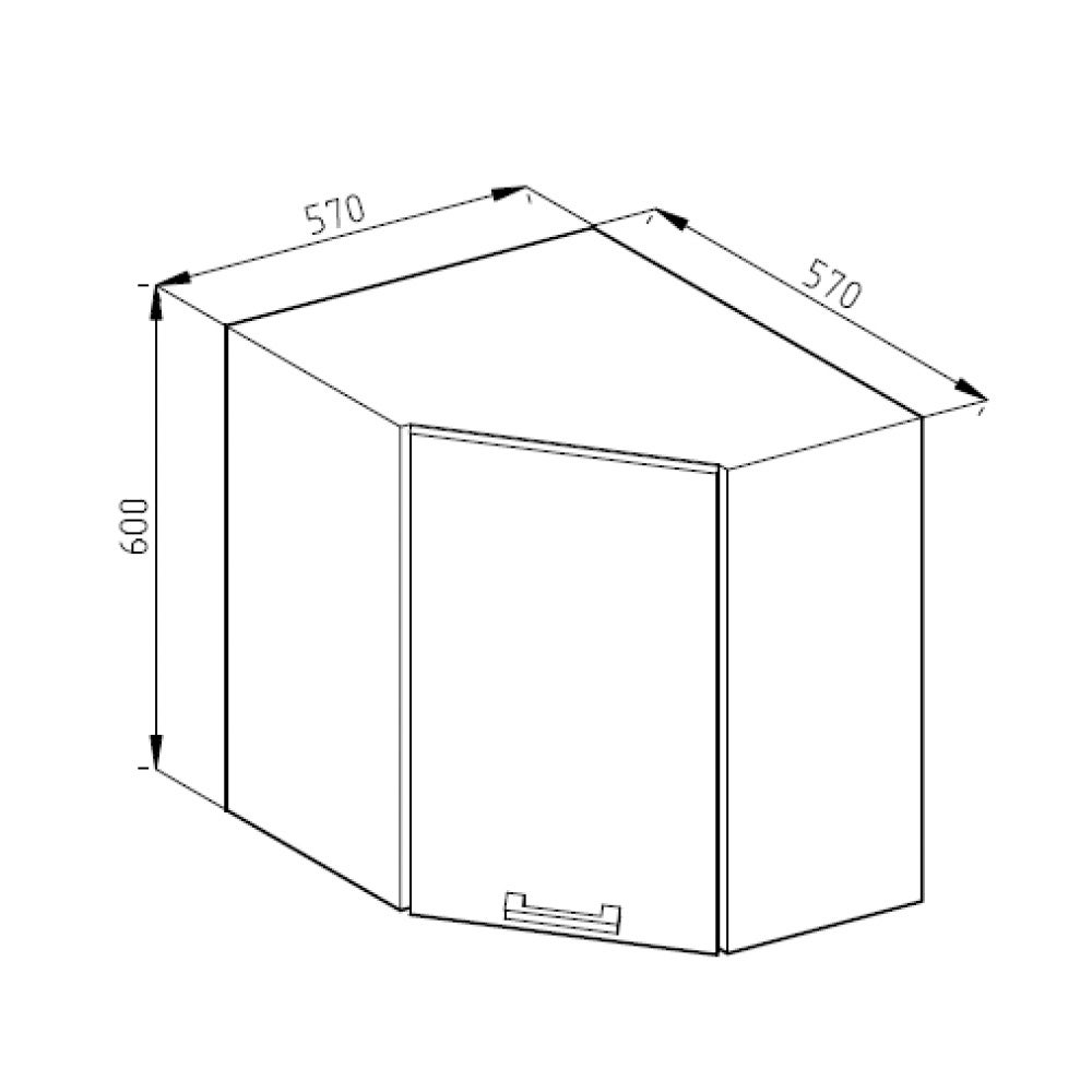 Vicco Elément haut de cuisine R-Line, Chêne de force doré, 57cm J-Shape - 3
