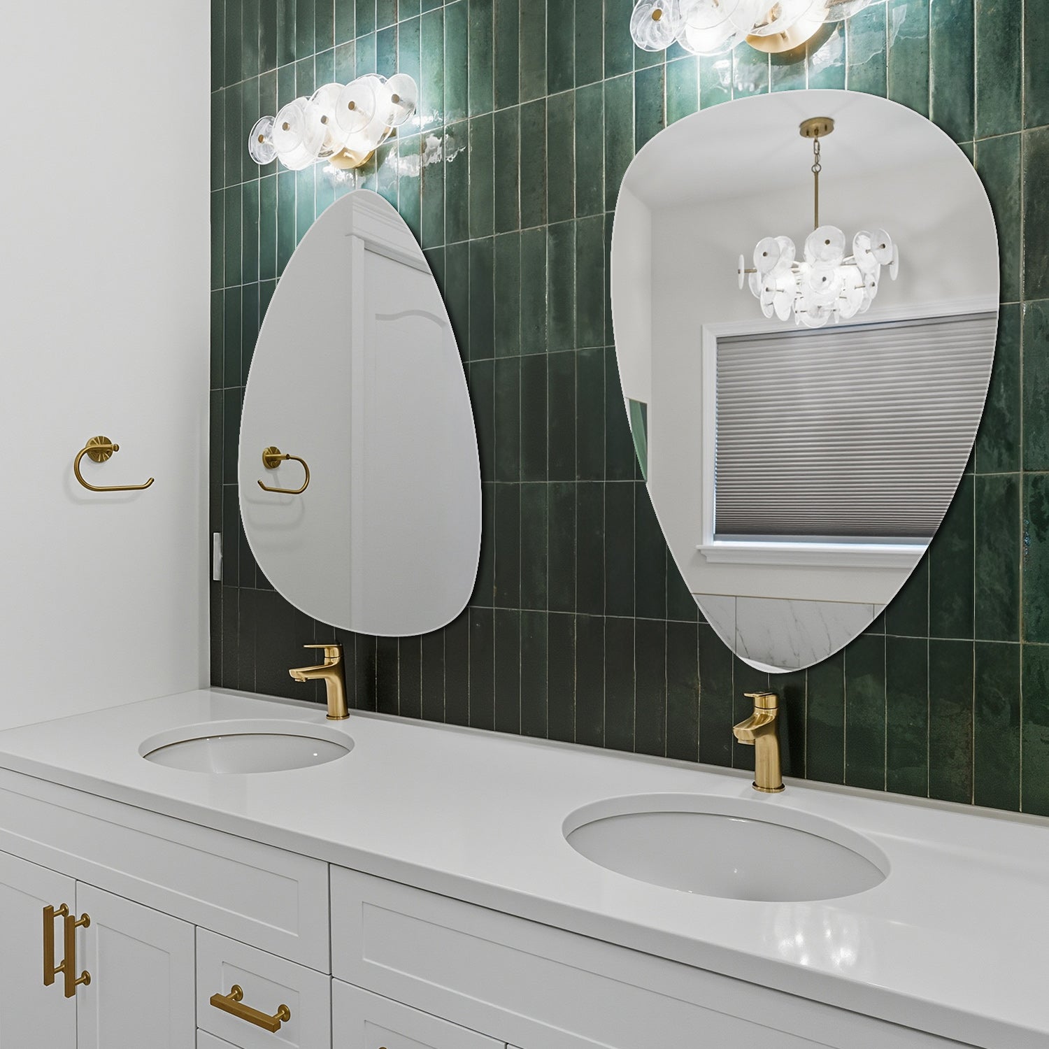 Miroir organique premium design moderne forme asymétrique élégante décoration intérieure salon chambre 50x70 | Wallfluent - 5