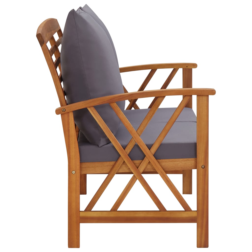 Maison Exclusive - Salon de jardin 3 pcs avec coussins Bois d'acacia massif - 5
