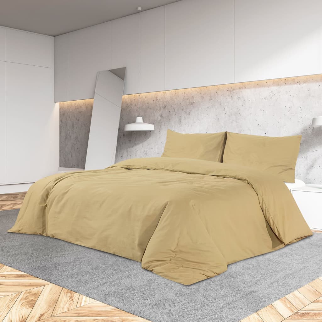 Maison exclusive - juego de funda nórdica microfibra ligera gris taupé 260x240 cm