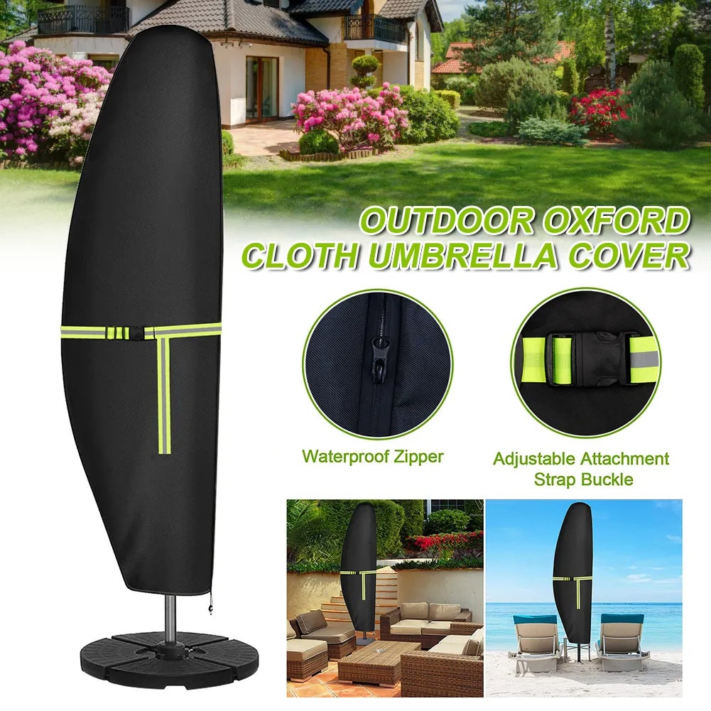 20pc Housse pour Parasol Déporté 3PC420D Oxford Style Banane pour Parasols à Mât Télescopique de 265 cm - Jardin Balcon - 2