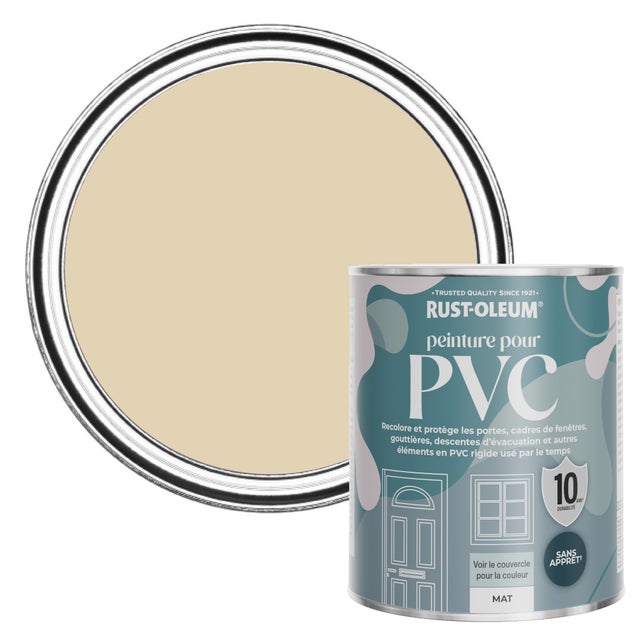 Peinture Beige pour Portes et Fenêtres en PVC, Finition Mate RUST-OLEUM - Sandhaven 750ml (10,5m² avec un pot)