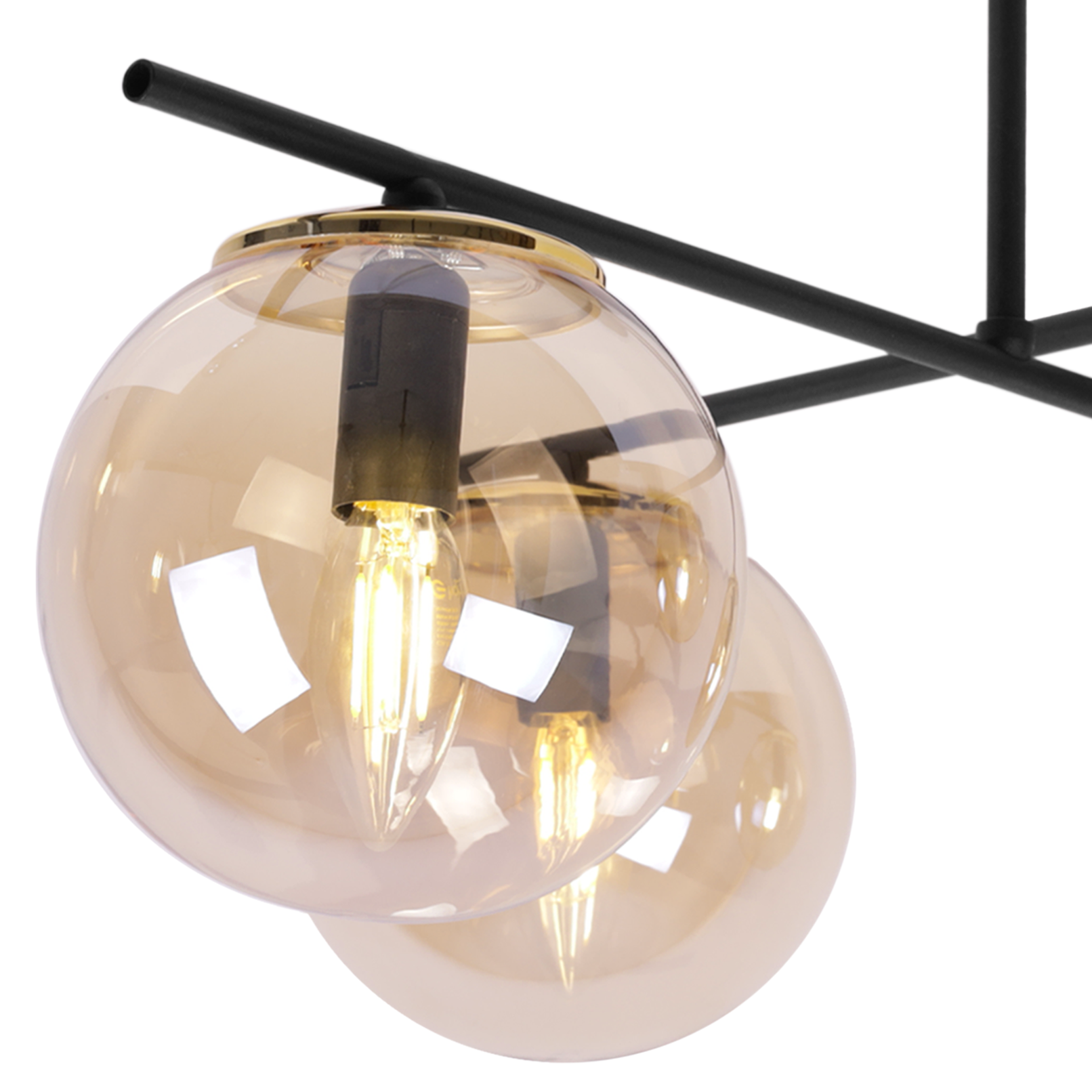 Lampa sufitowa wisząca Modena modern 4xE27 abażur kula miodowa/złota Light Home LH - 7