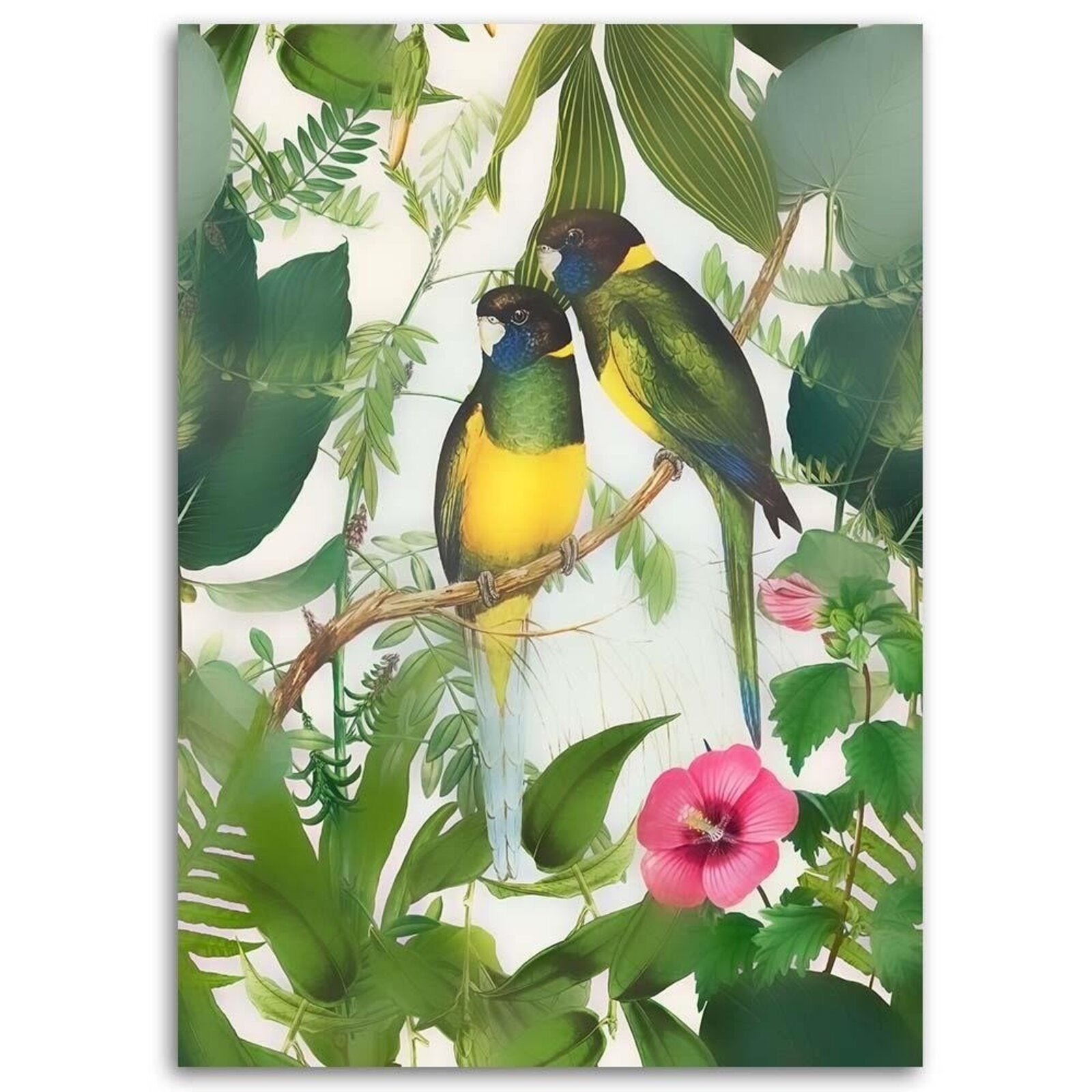 Tableau deux perroquets - 70 x 100 cm - 2