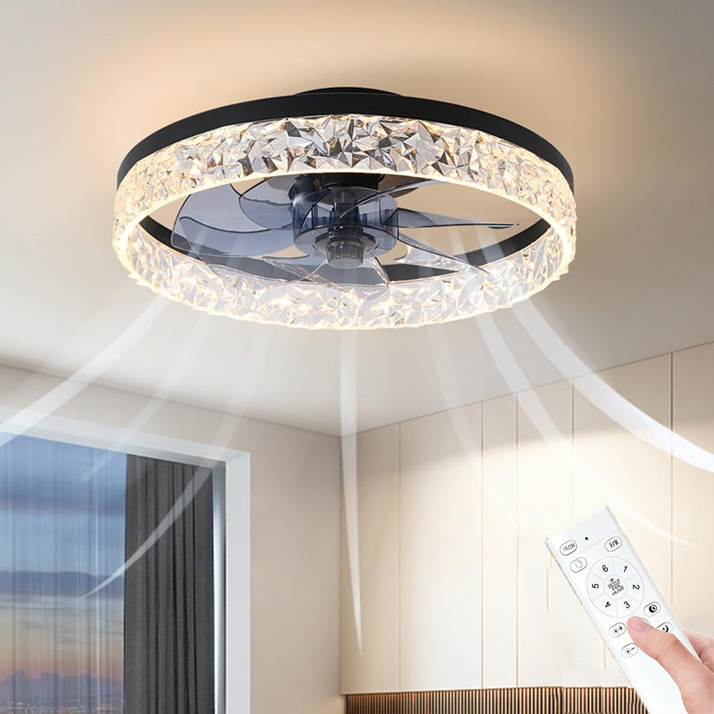 Ventilatore da soffitto a LED, dimmerabile, con lampada moderna, creativa, 5 luci, silenzioso, 50 W, con telecomando, ventola, lampada da soffitto per sala da pranzo, camera da letto 69 cm Ventilatore da soffitto a LED, dimmerabile, con lampada moderna, creativa, 5 luci, silenzioso, 50 W, con telecomando, ventola, lampada da soffitto per sala da pranzo, camera da letto 69 cm