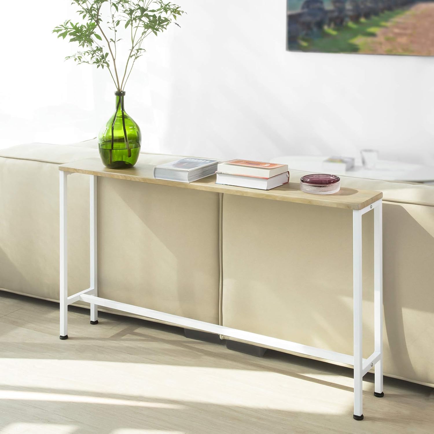 SoBuy FSB19-Z Table Console Table d'appoint Cadre et 4 Pieds en Fer Marron - 2