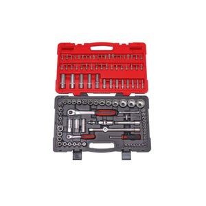 KS TOOLS Coffret Douilles CHROMEplus 102 Pièces, 1/4" Et 1/2", Cliquet 72 Dents, Malle Alu