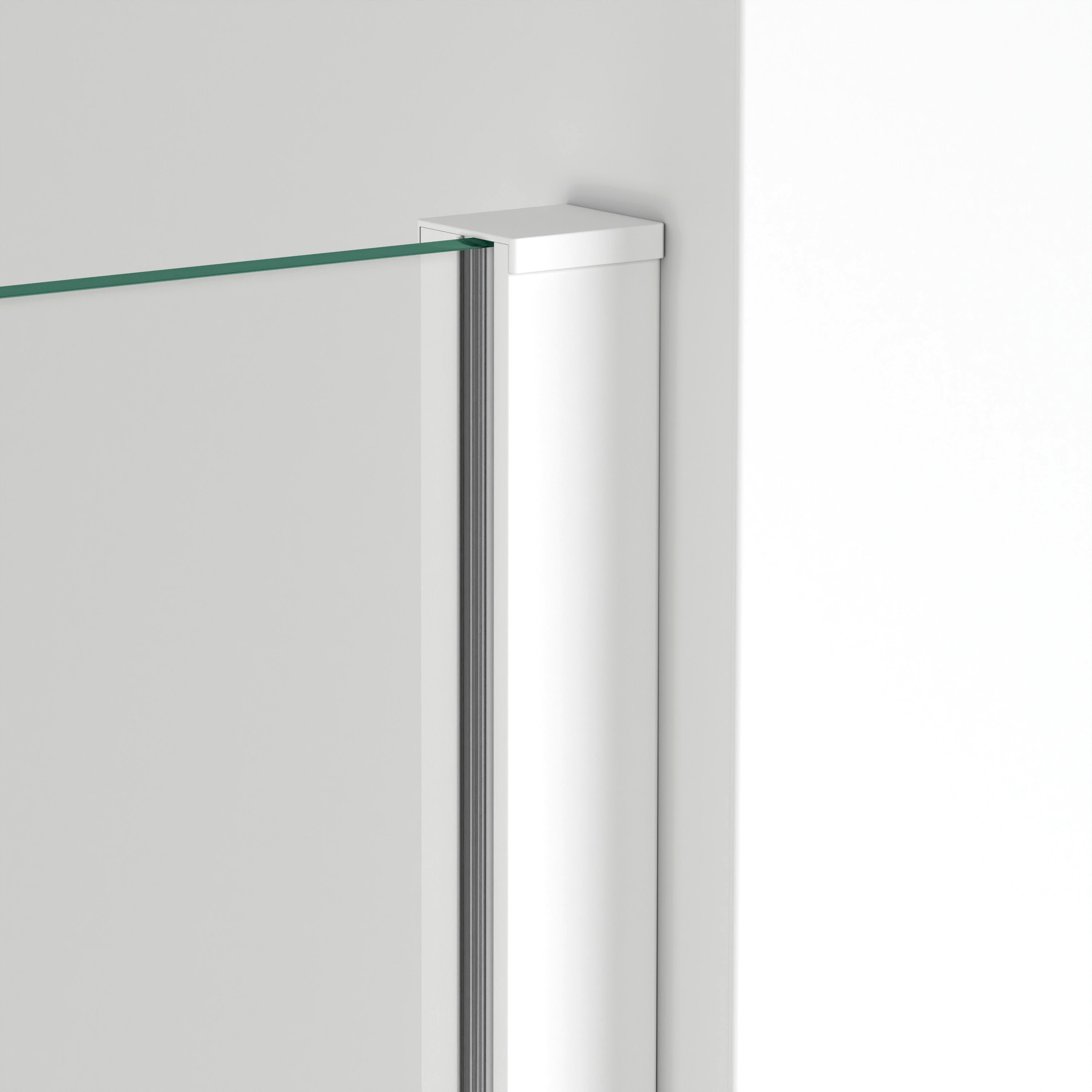 BELLOBATH - Mampara de ducha frontal panel fijo - Transparente - Perfilería Blanca - Ancho Adaptable 88-90 - Alto 195 - 3