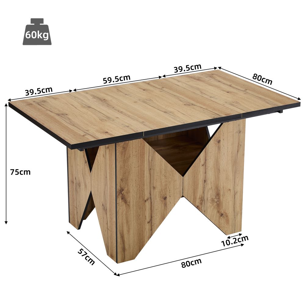 Table de salle à manger pour 4-6 personnes 138.5x80x75cm Marron clair - 2