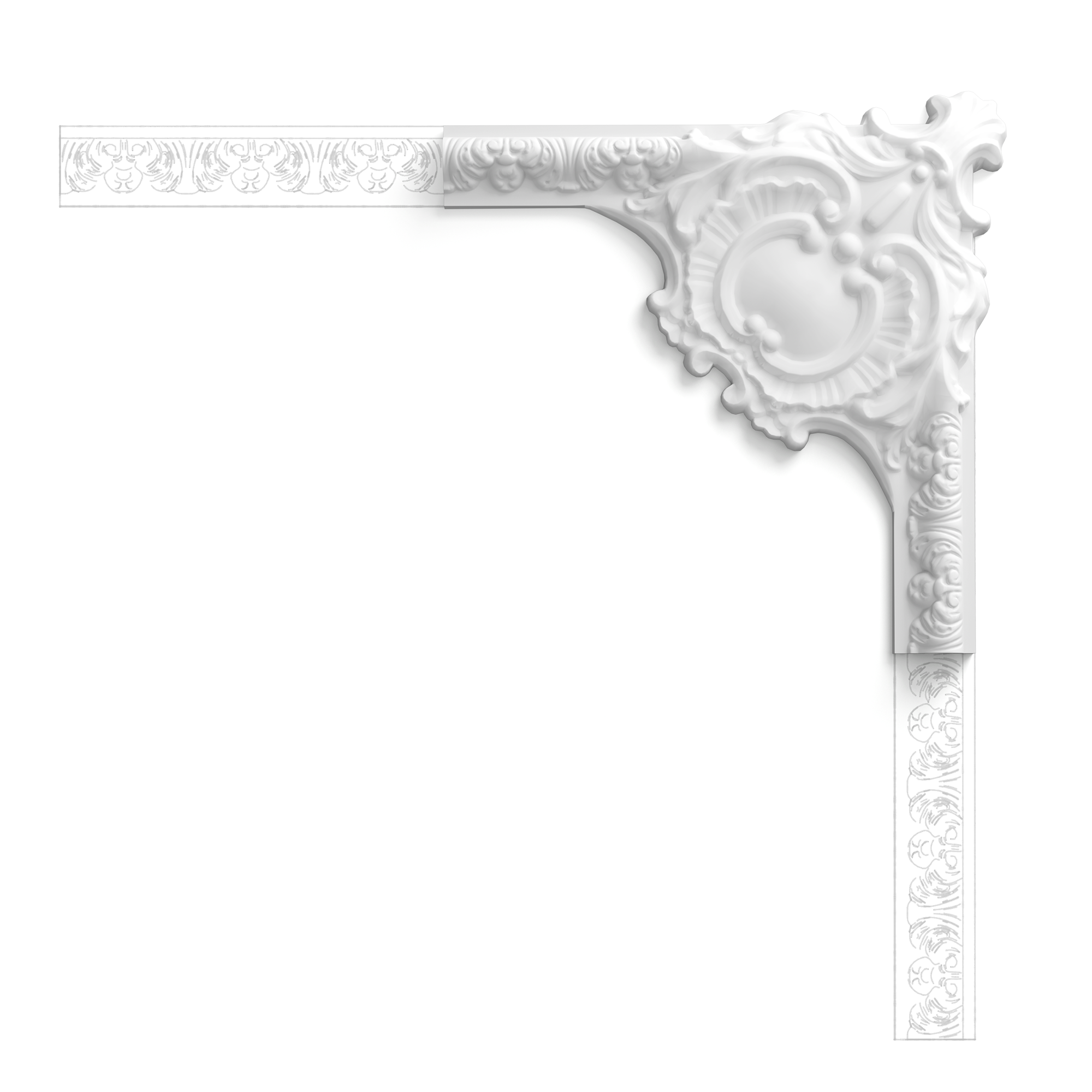 P3020 Cimaise murale Orac Decor - 6x3,2x200cm (h x p x L) - moulure décorative polyuréthane Pack 2 pièces - 5