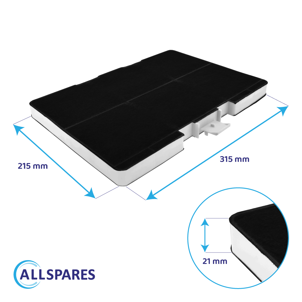 YELID 4 Filtri A Carbone Attivo Per Cappa Bosch/Siemens/Neff - Sostituisce DHZ5346, LZ53451, Z5102X1 - 317x215x22mm