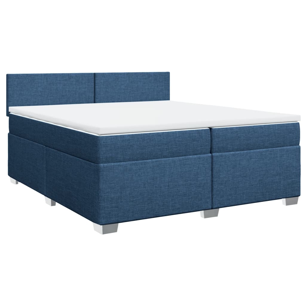 Maison Exclusive - Sommier à lattes de lit avec matelas Bleu 200x200 cm Tissu - 3