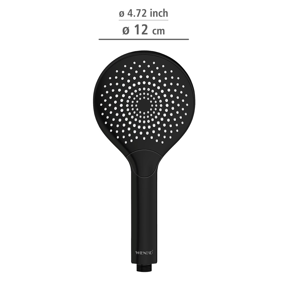 Pommeau De Douche 3 Jets, 40% Économie D'eau, Ø12 Cm, Finition Noir Mat, Embout Universel 1/2' - 3