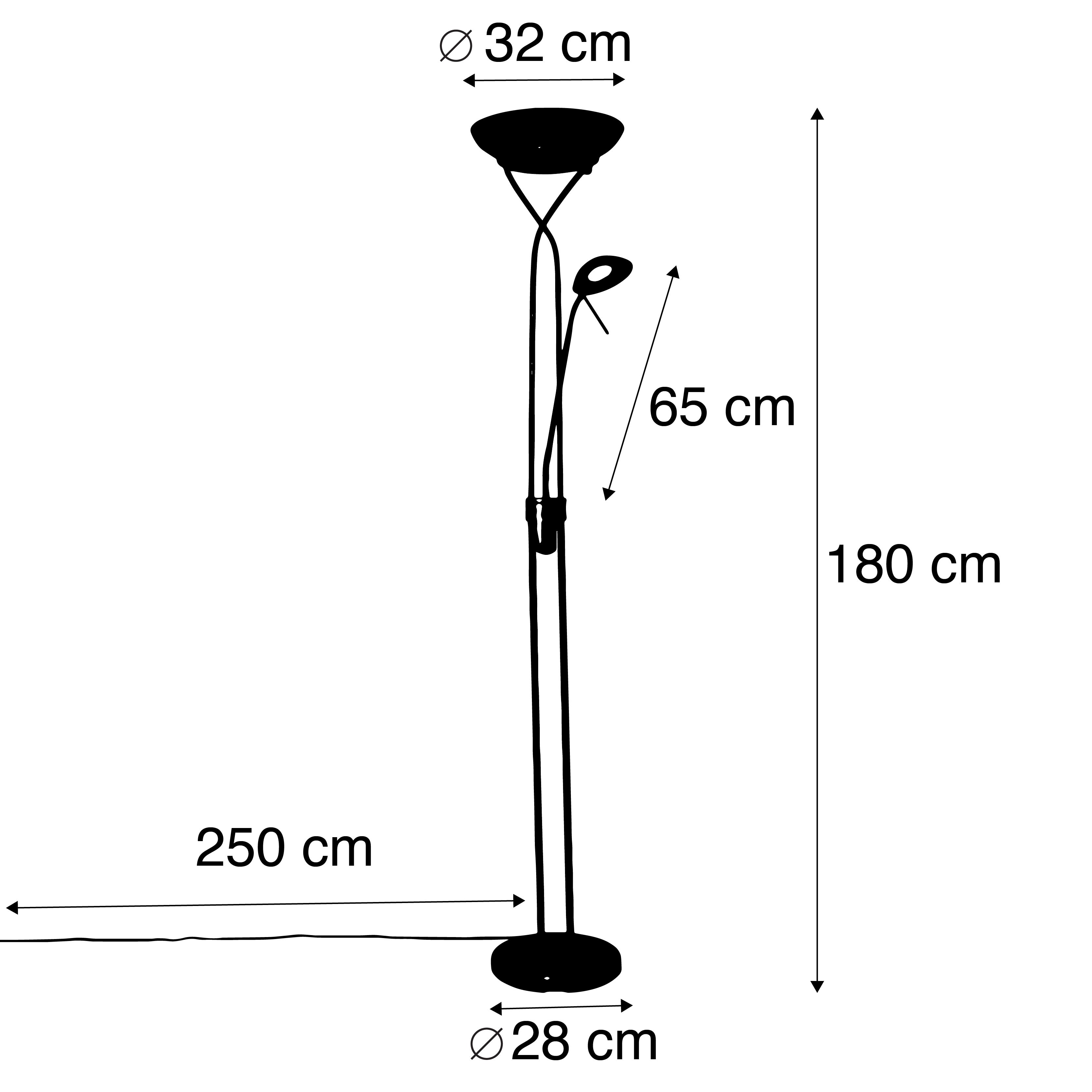 Qazqa moderne lampadaire uplighter avec bras de lecture - Empoli - bronze, led intégrée 30w incluse, Integrated led, 2000k - - 3