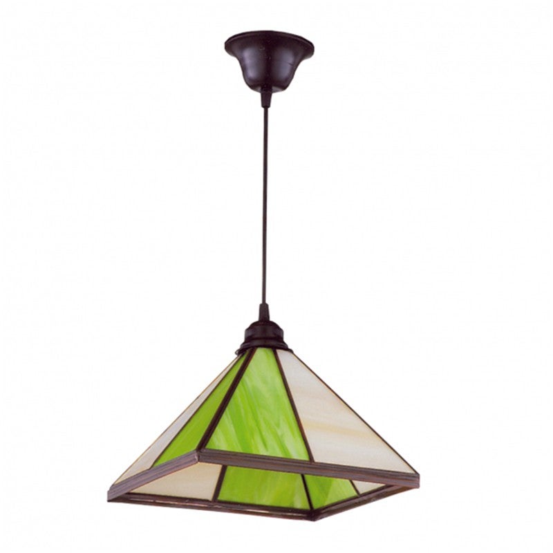 Lampe Pendentif pistache Farol Piramide 1x27 Regx27 - 2