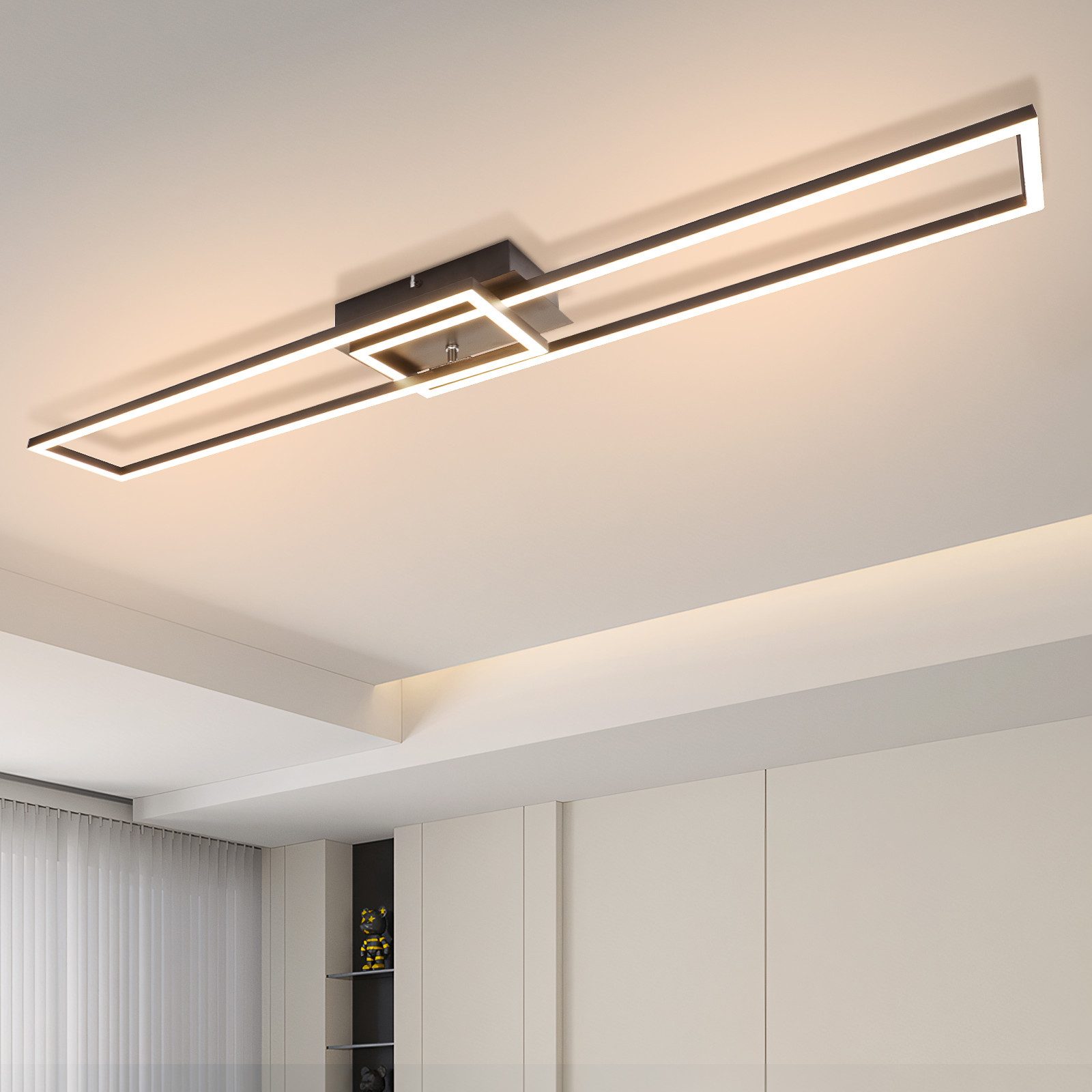 ZMH Nowoczesna lampa sufitowa LED z 2 oprawkami, 32 W, 3000 K, idealna do salonu lub sypialni