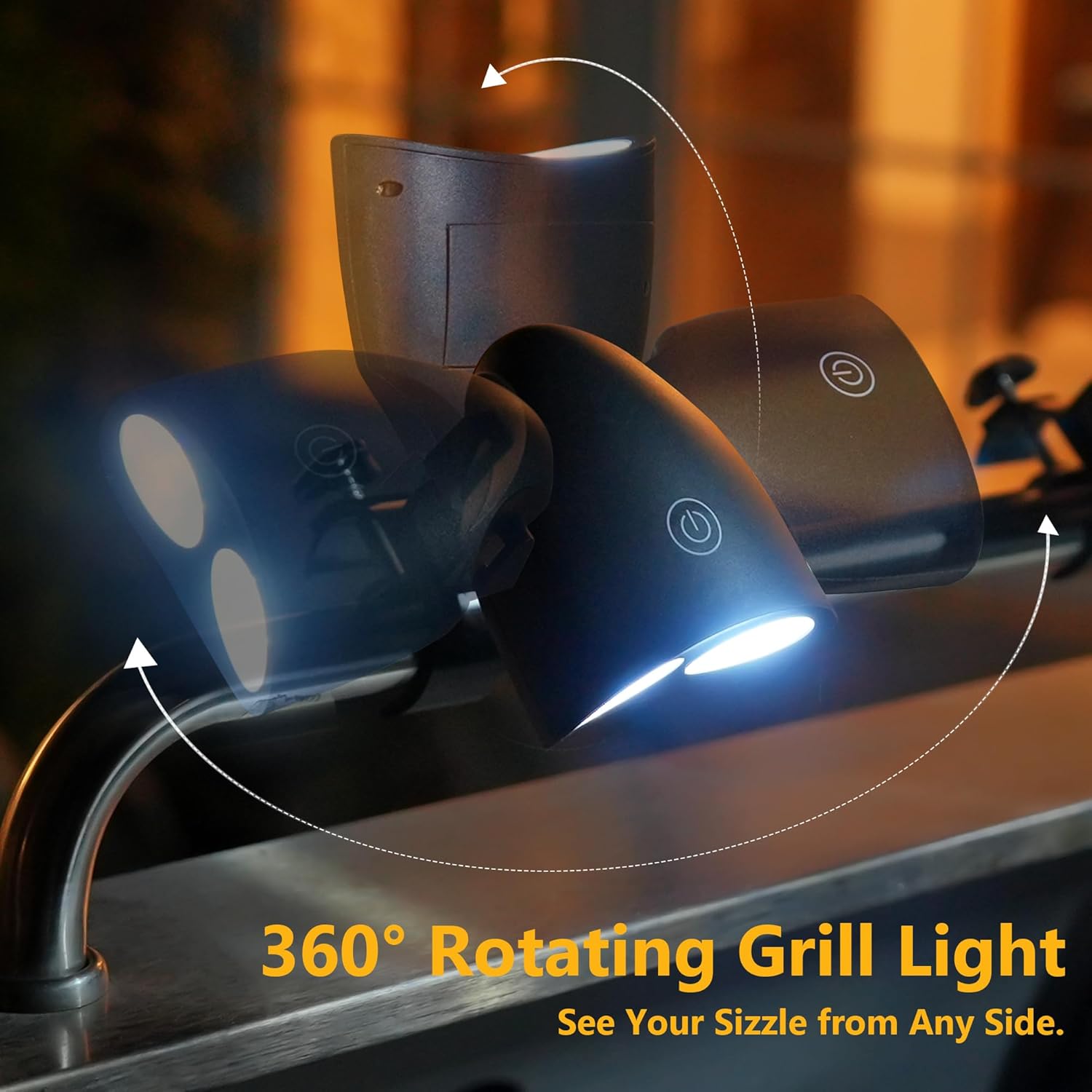 Lampa do grilla BBQ z 10 diodami LED, pasek świetlny do grilla z aluminiowymi klipsami, akcesoria do grilla, oświetlenie na zewnątrz, do grilla - 5