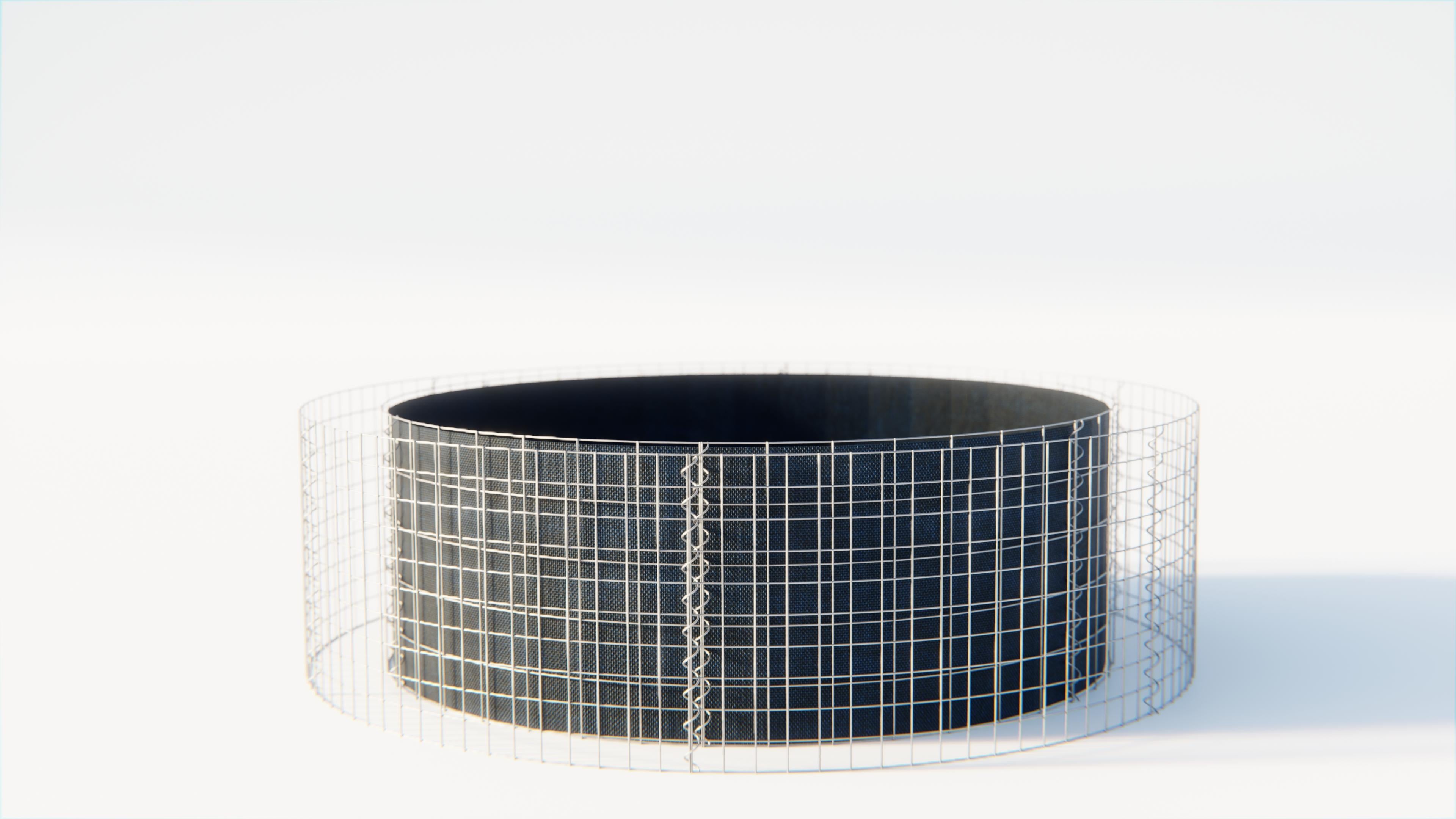 Jardín elevado redondo de gaviones de acero galvanizado, Ø172cm, altura 50cm, malla 5 x 10cm, grosor 15cm, ideal para huerto o flores - 3