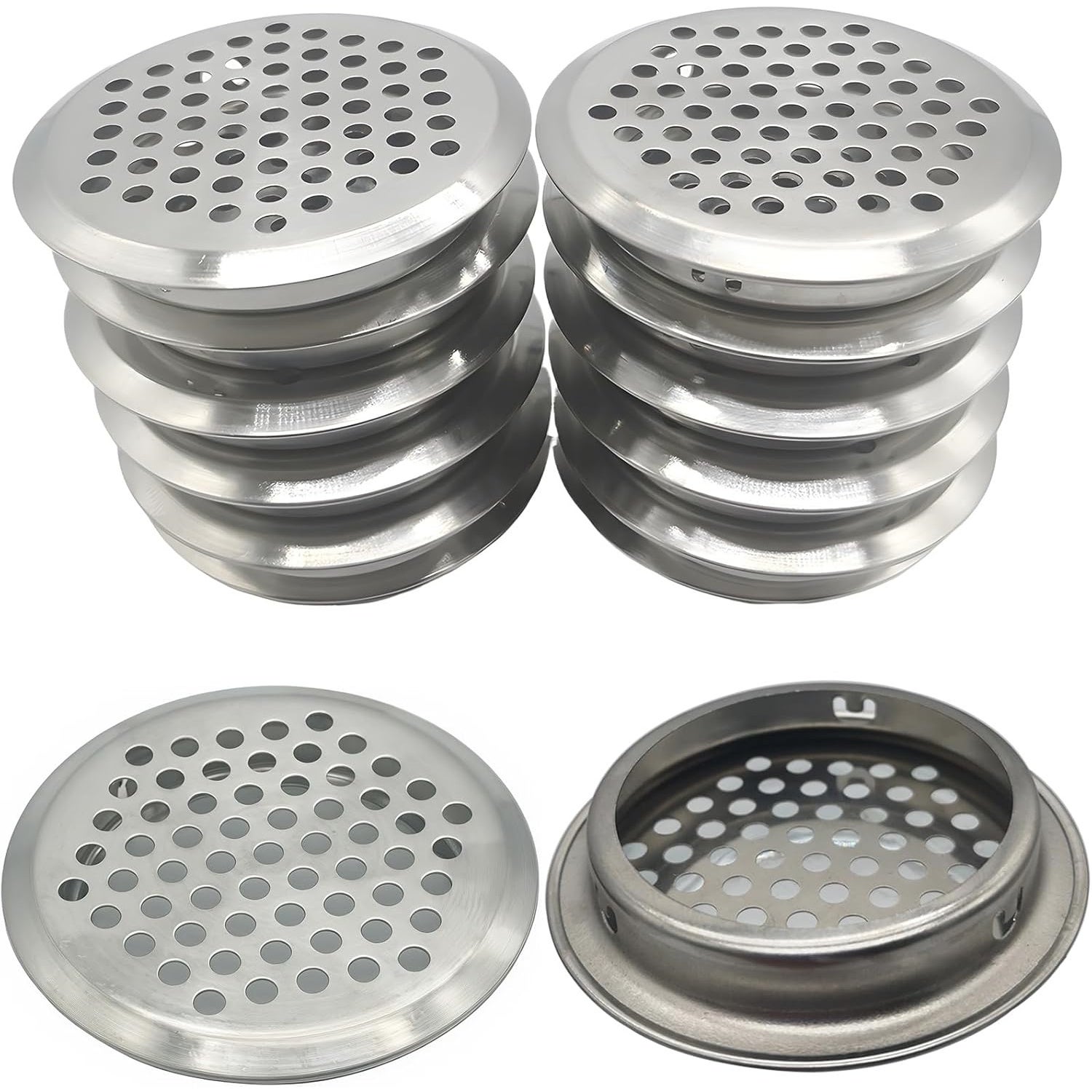Grille Ronde En Inox 178 Mm - Pour Aération Ou Ventilation - Marque FP Inox - Neuf