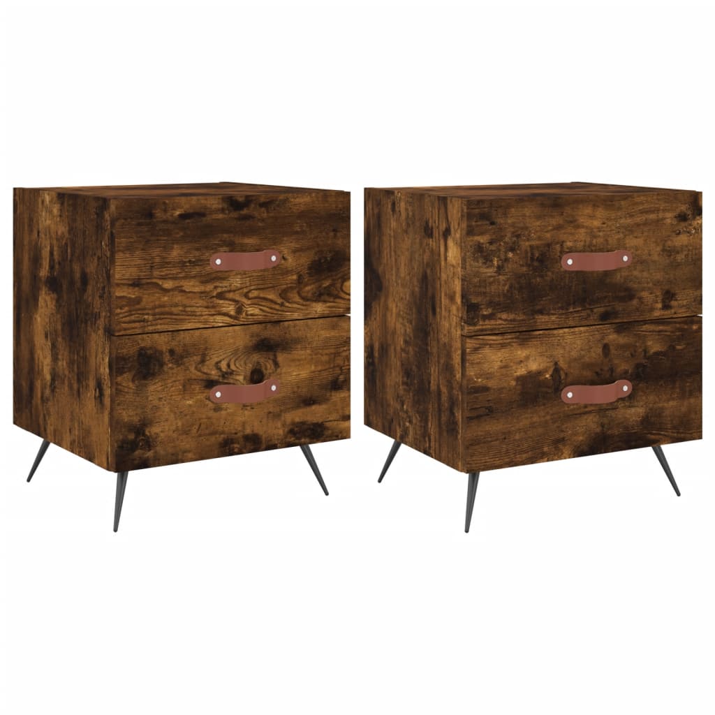 Maison Exclusive - Tables de chevet 2pcs chêne fumé 40x35x47,5cm bois d’ingénierie - 2