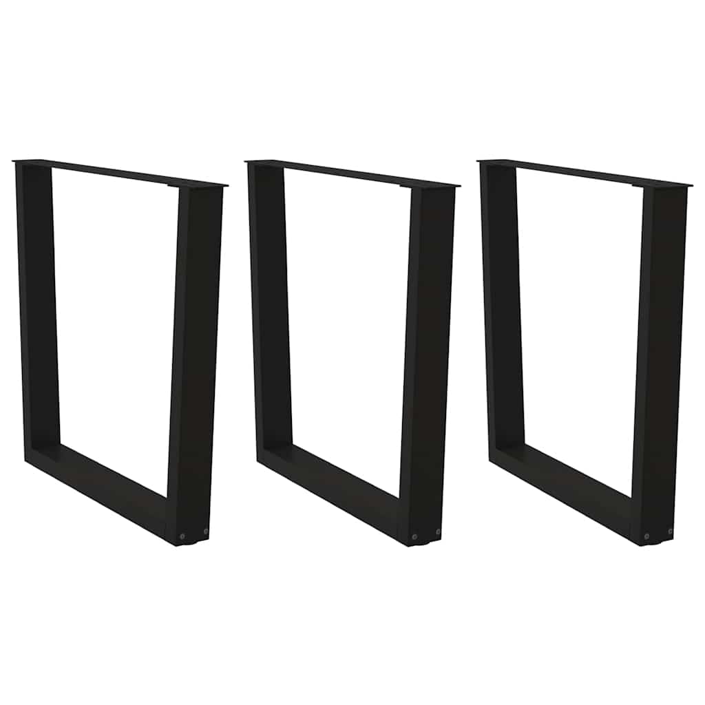 Nogi do stołu jadalnego w kształcie litery V 3 szt. Czarne 90x(72-73,3) cm Stal vidaXL