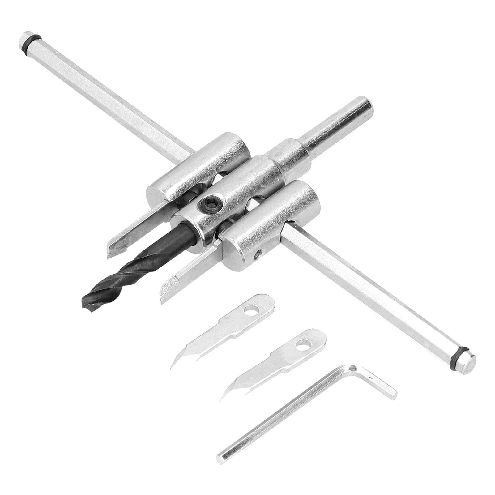 Kit de scie cloche circulaire réglable, foret à bois, coupe ronde, outils de bricolage pour le travail du bois (40-200 mm) - 6