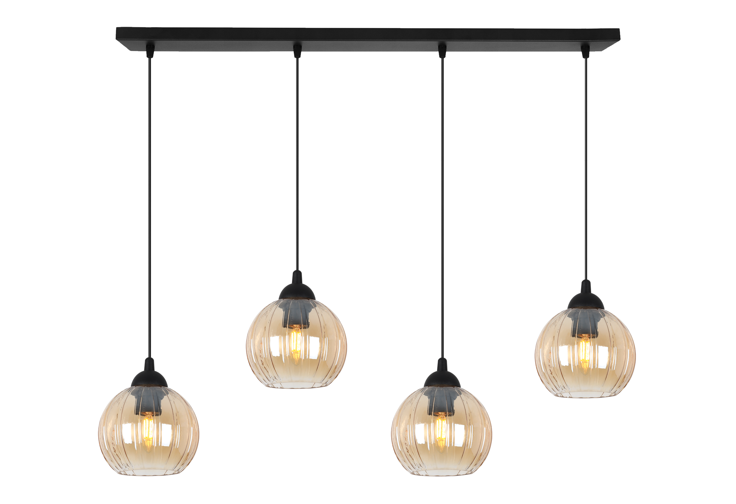 Lampa sufitowa wisząca pozioma Costa loft 4xE27 klosz kula miodowa Light Home LH