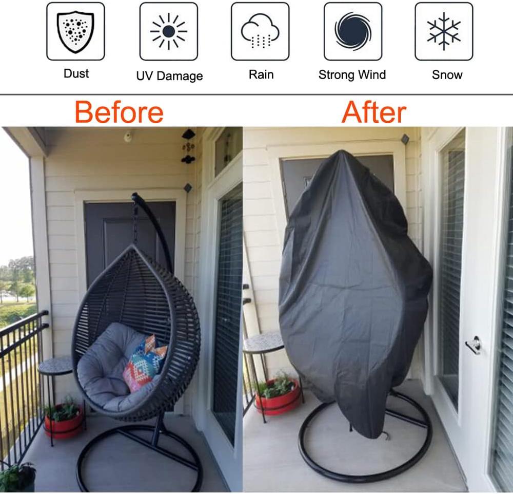Housse de chaise suspendue pour patio Housse de chaise pivotante imperméable pour balançoire - 4