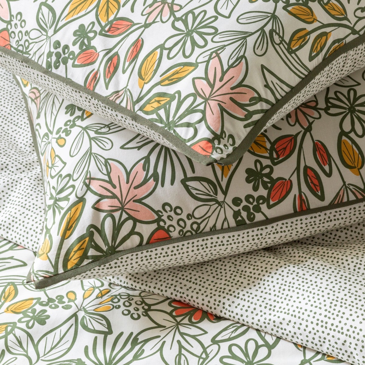 Parure de lit 2 personnes fleurie réversible à pois 260x240cm - 2