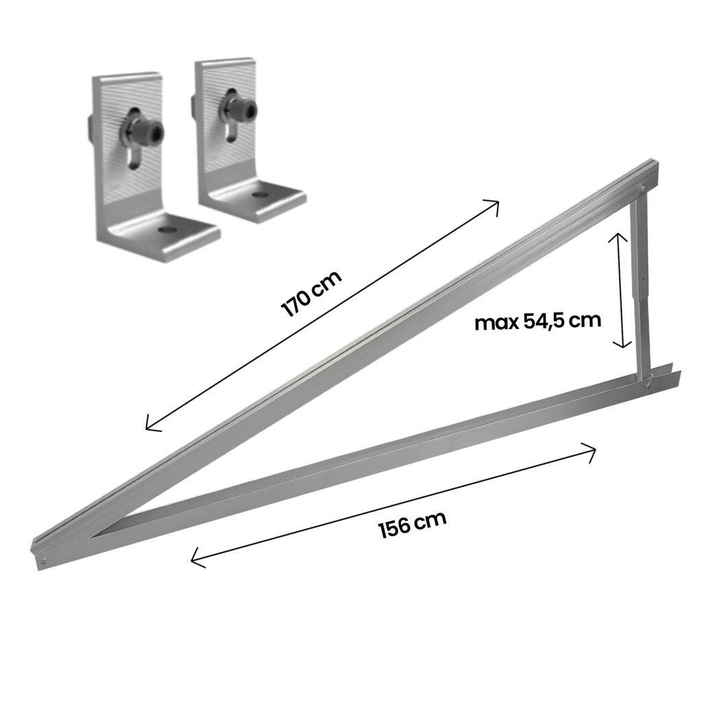 Supporto Regolabile Per Pannelli Solari 5-30W - Per Installazione A Parete O A Terra, Angolo E Altezza Modificabili