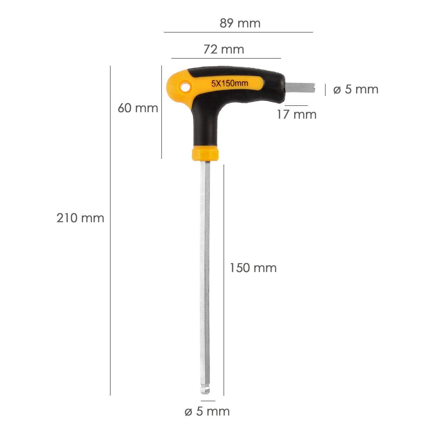 Clé Allen 3 Voies 5,0 Mm - Profil 6 Pans - Chromée - Pour Accès Difficiles