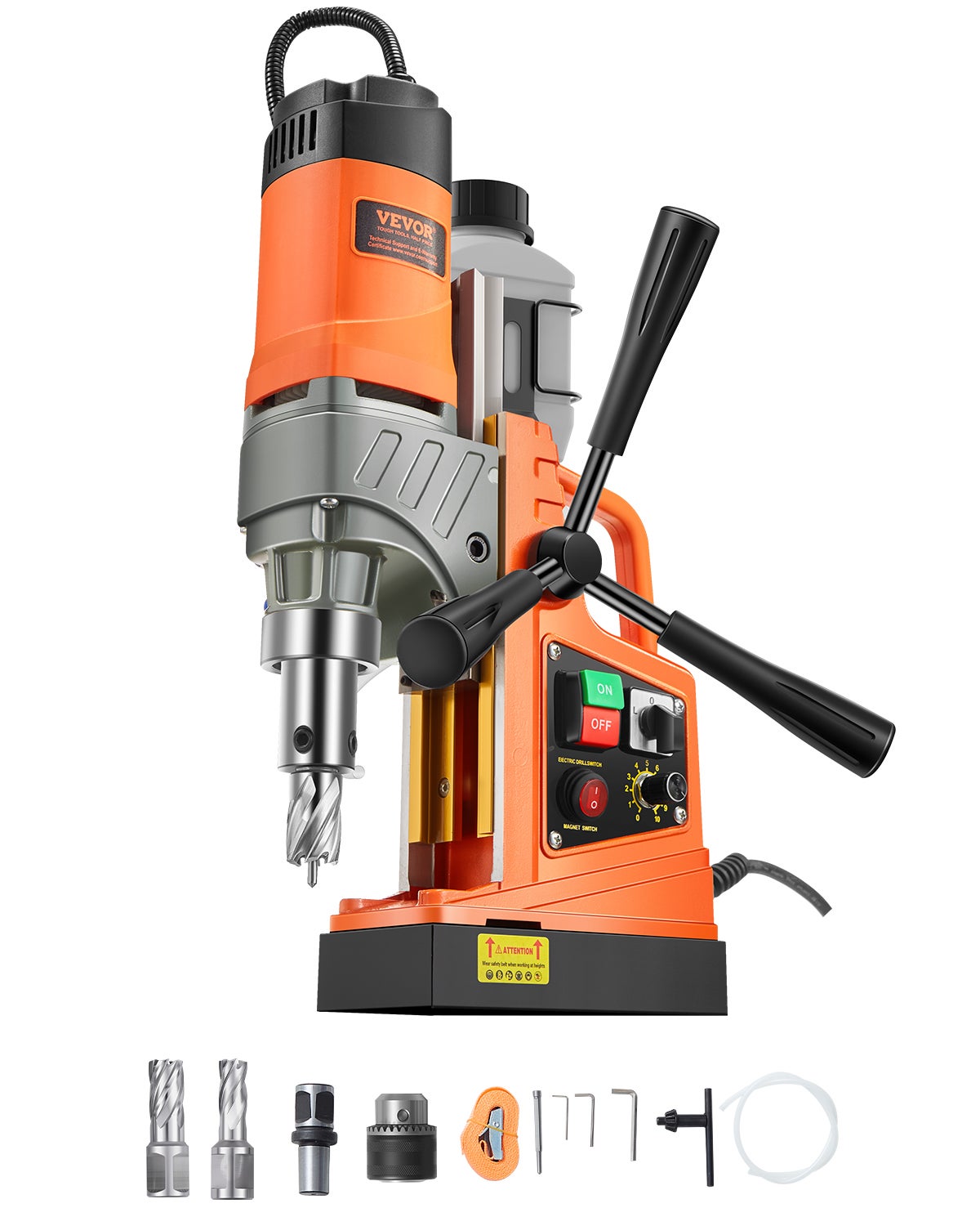 Wiertarka magnetyczna 1450W 12500N Wiertarka elektryczna rdzeniowa 40mm pomarańczowa VEVOR