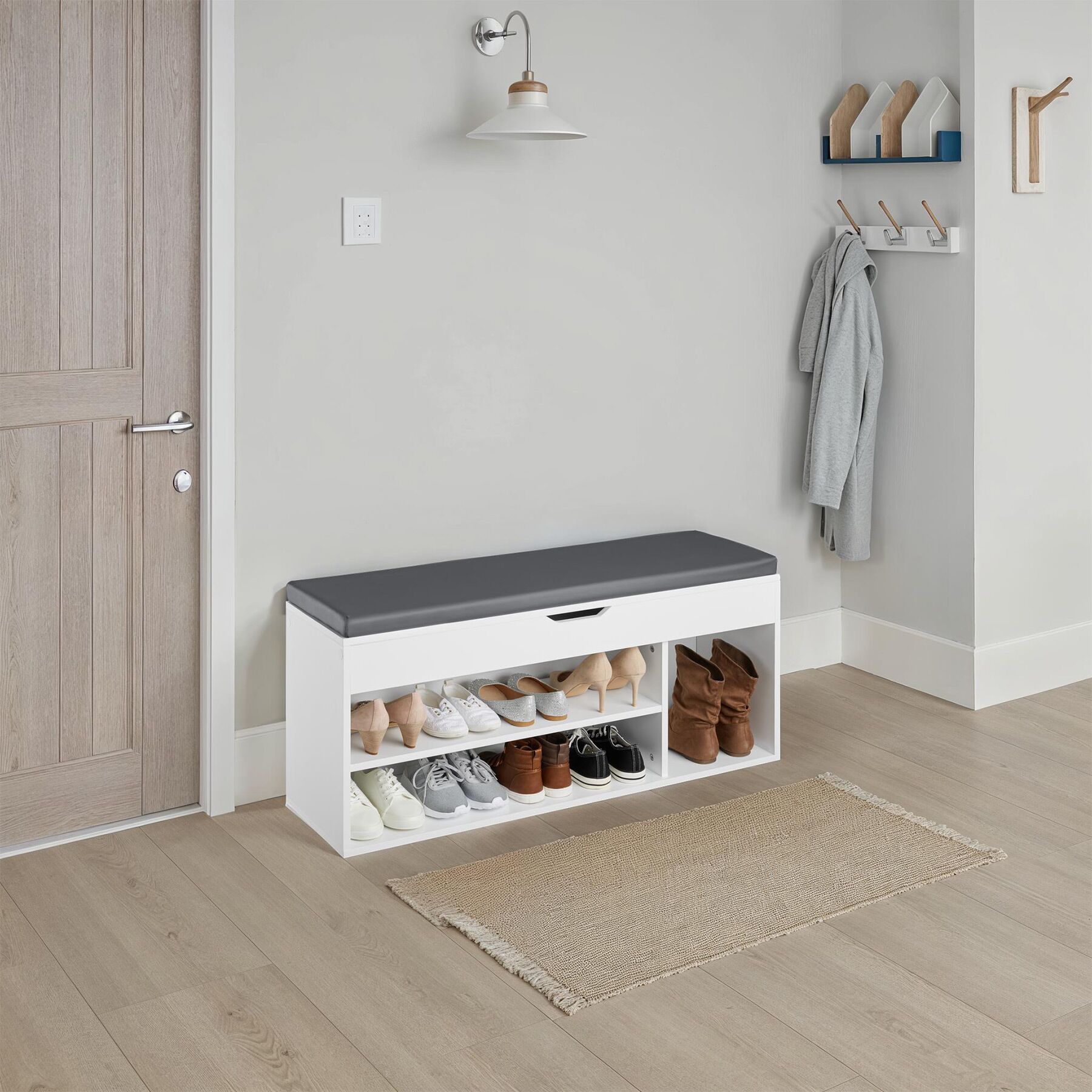 Banc à chaussures en bois MDF 104 x 30 x 49 cm TECTAKE - 3