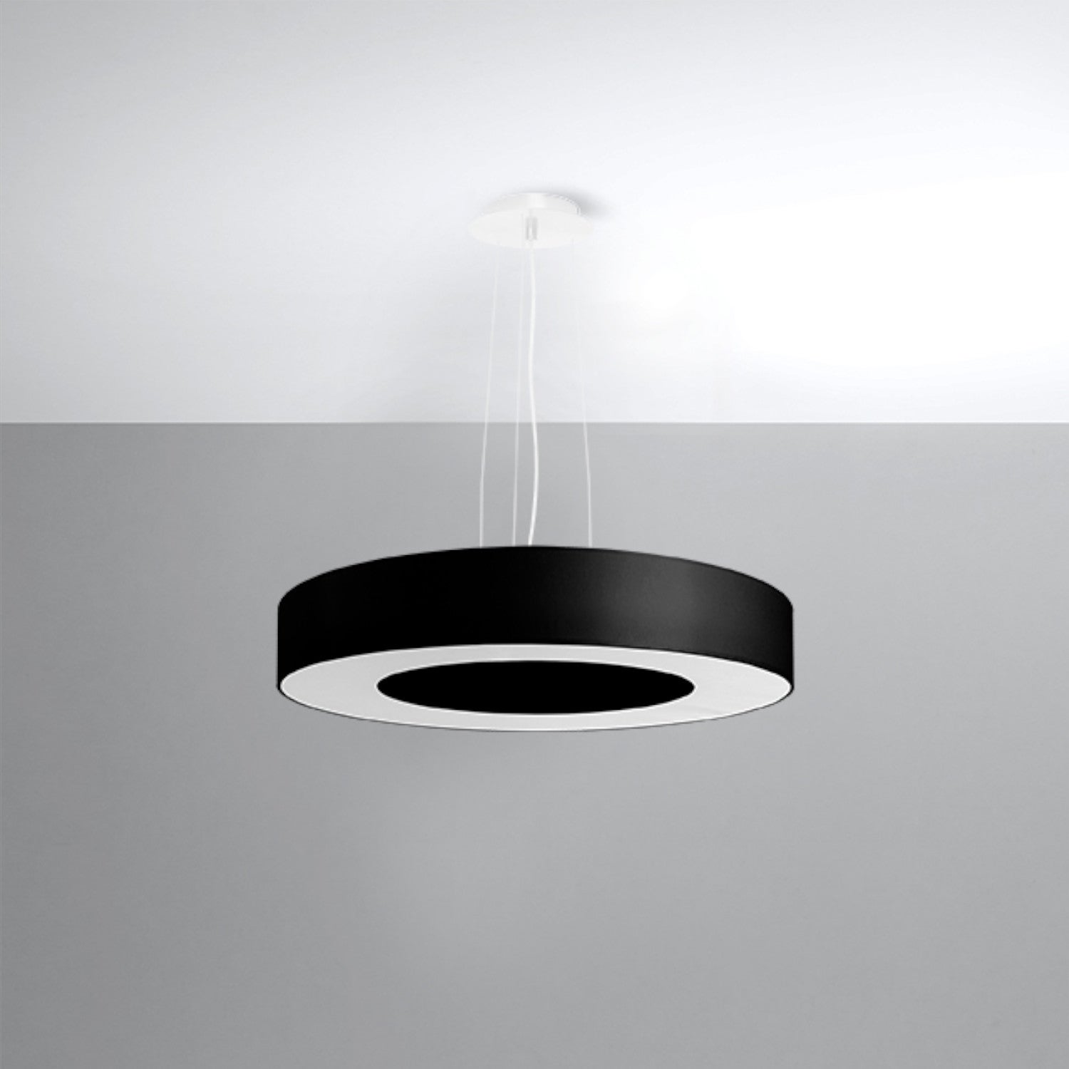 Lampa wisząca Saturno Slim czarna 5xE27x15W wym: 102 x 50 x 50 cm tkanina Sollux Lighting