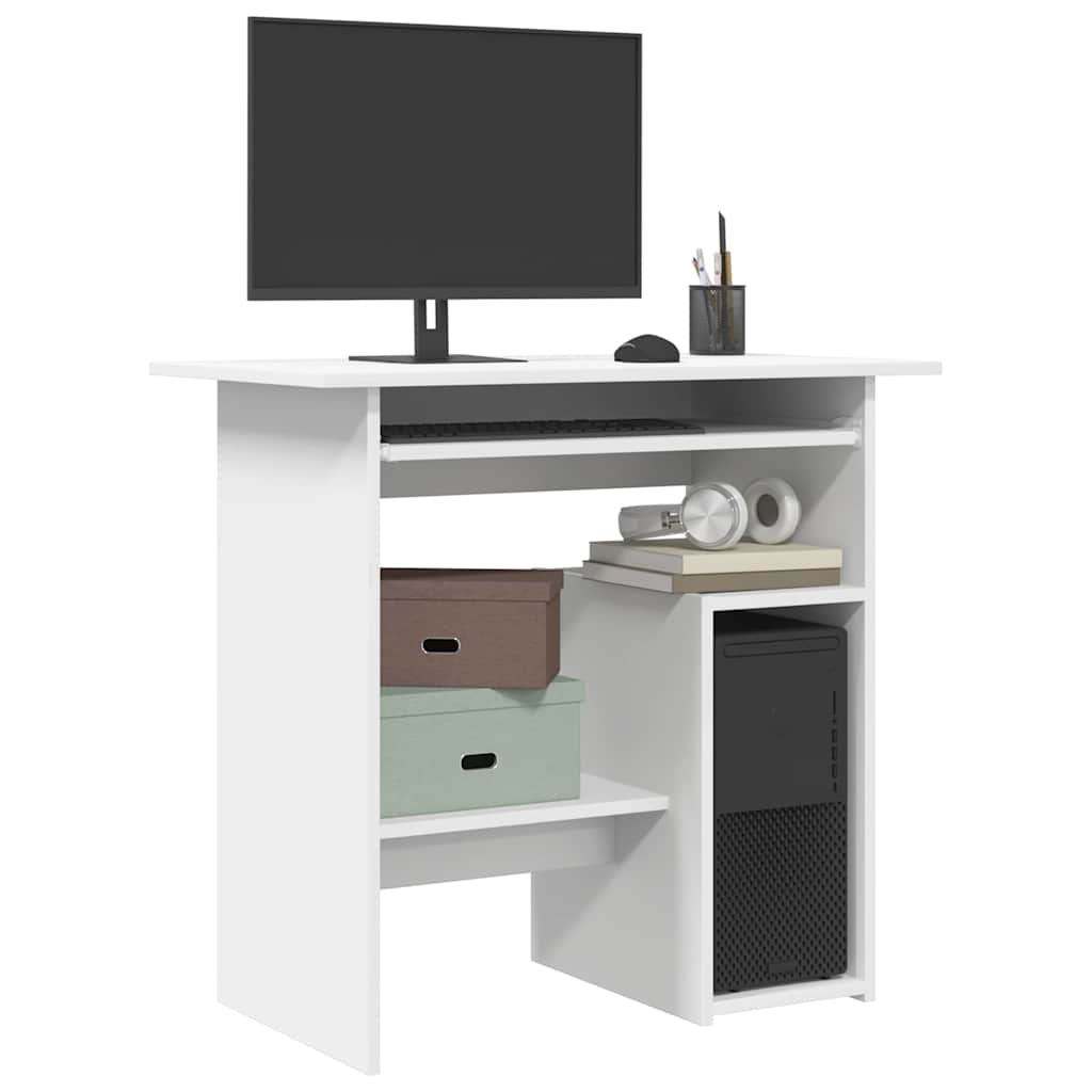 Bureau en contreplaqué blanc 80x45x74 cm - COMFORTXL - 2