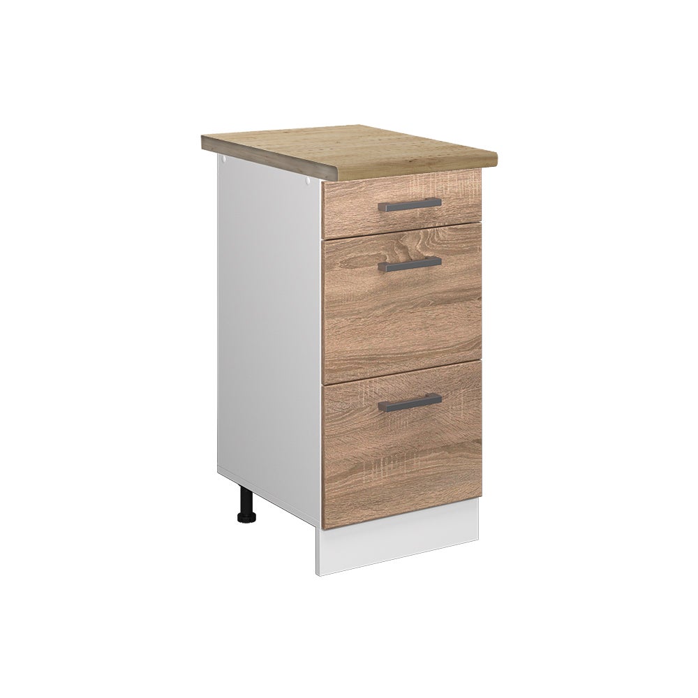 Vicco Szafka dolna do kuchni R-Line, Sonoma, 40 cm z szufladami, BP Dąb