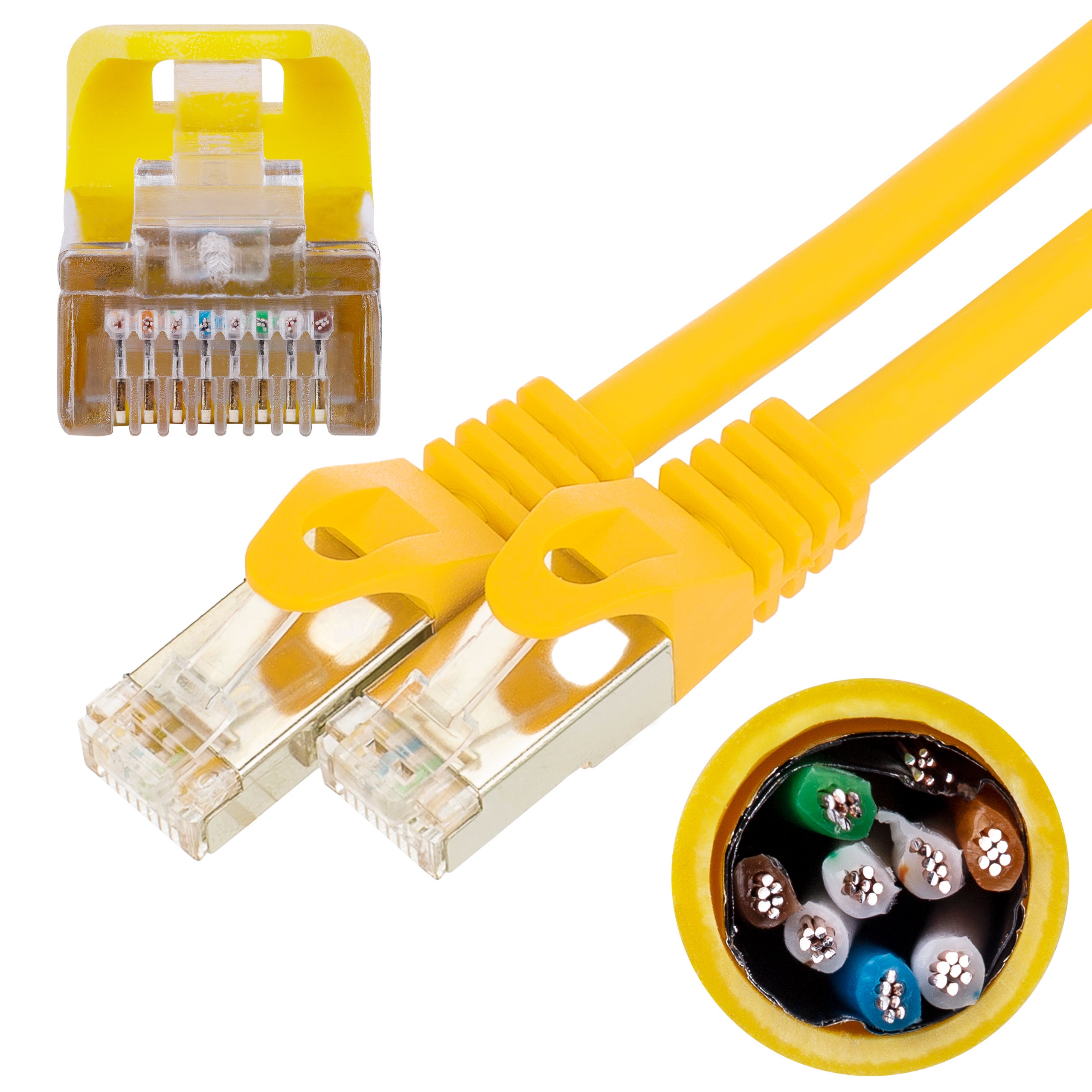 NEKU Kabel Patchcord FTP kat.5E RJ45 LAN żółty 0,5m