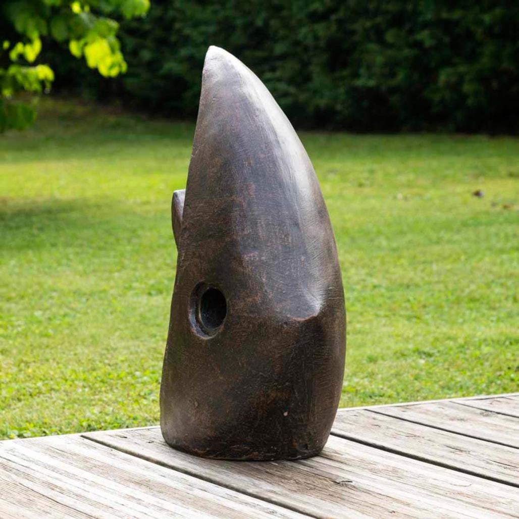 Déco moderne jardin statue poisson petit modèle brun 50cm - 2