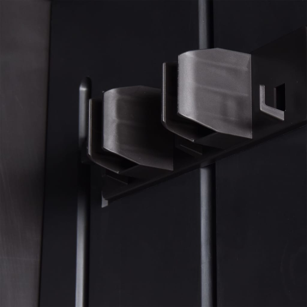 Armoire de rangement de jardin Noir 65x45x172 cm PP Rotin - 6