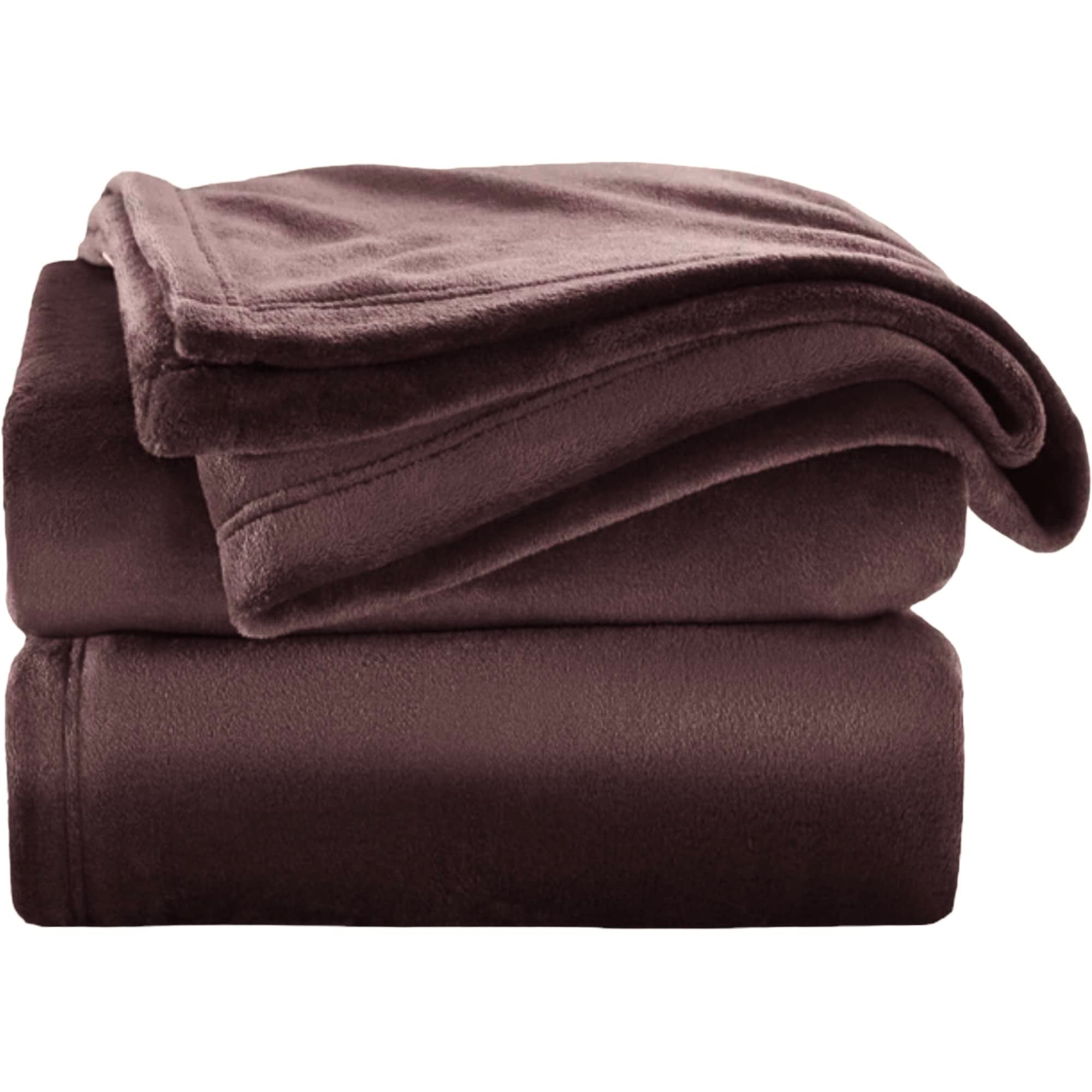 Tienda eurasia - manta de terciopelo para sofá, 100% microfibra poliéster, chocolate, 220x240 cm