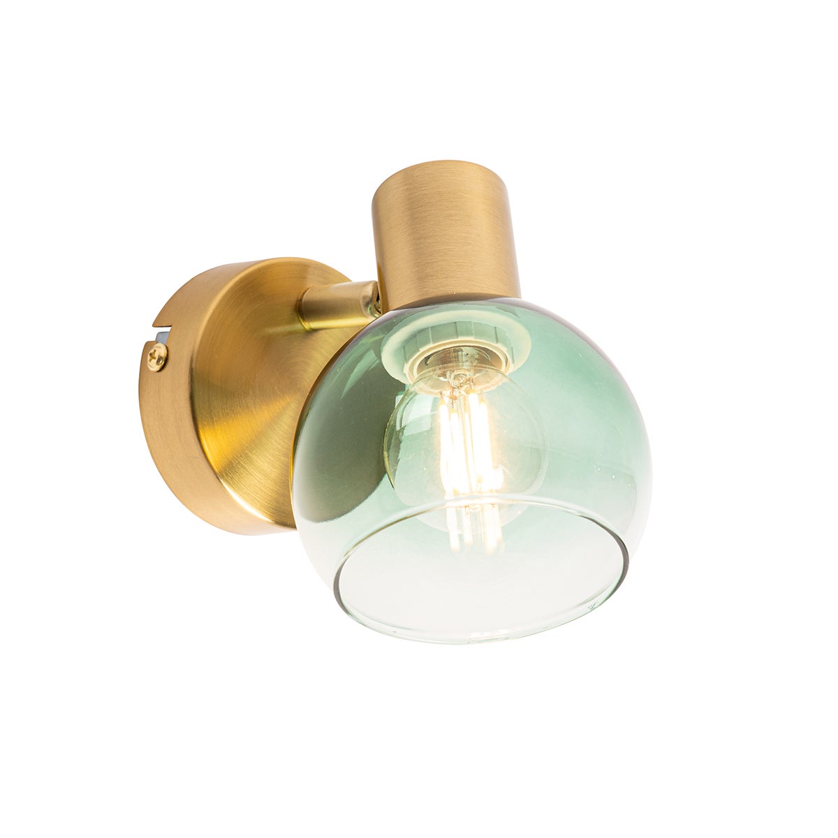 Qazqa spot de plafond orientable - Vidro - vert, e14, max. 25w, 10cm, rond, idéal pour le salon, la cuisine et - 3