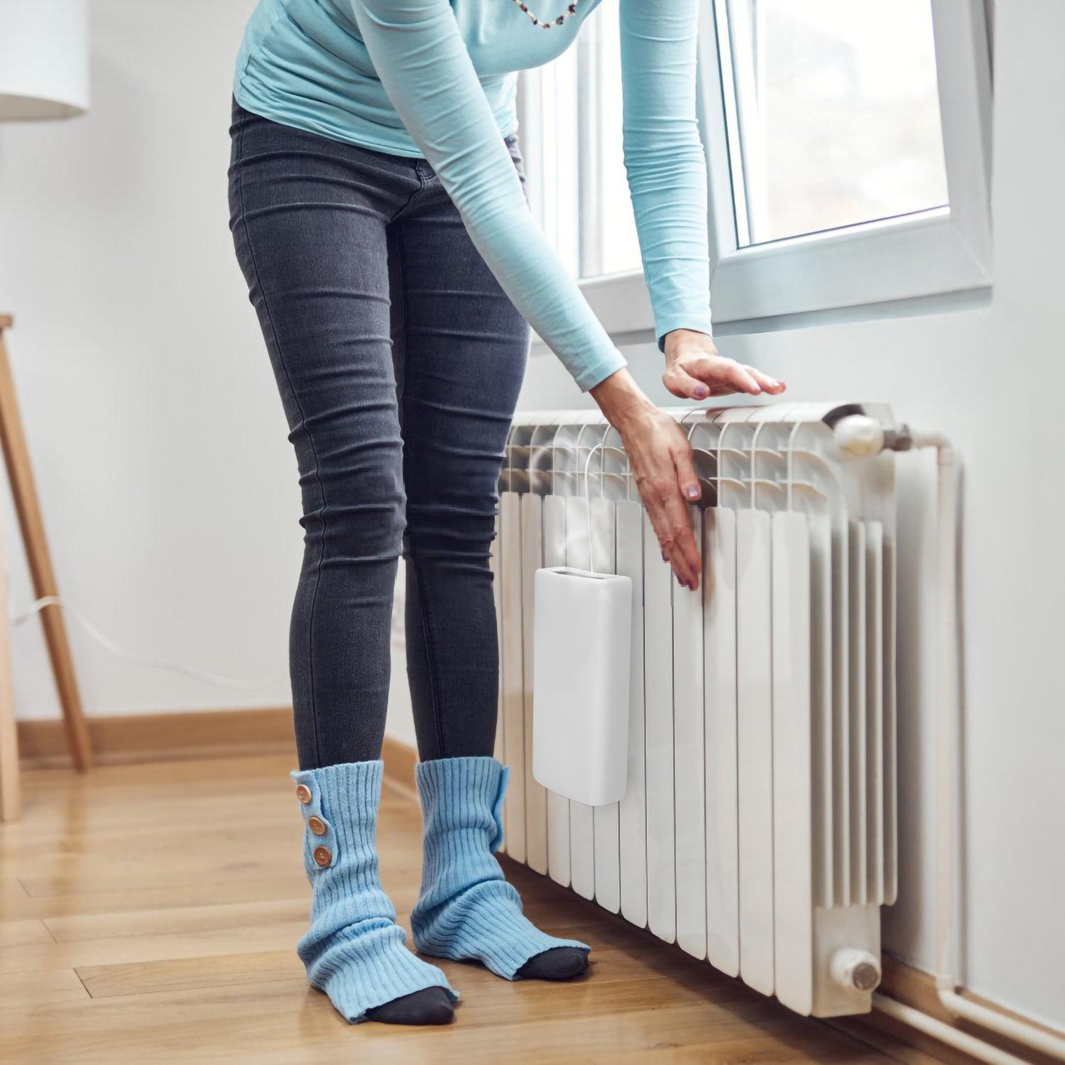 4x Evaporador de cerámica Radiador humidificador de aire, calentador de evaporador de agua, con gancho para colgar, cerámica, blanco 4x - 5