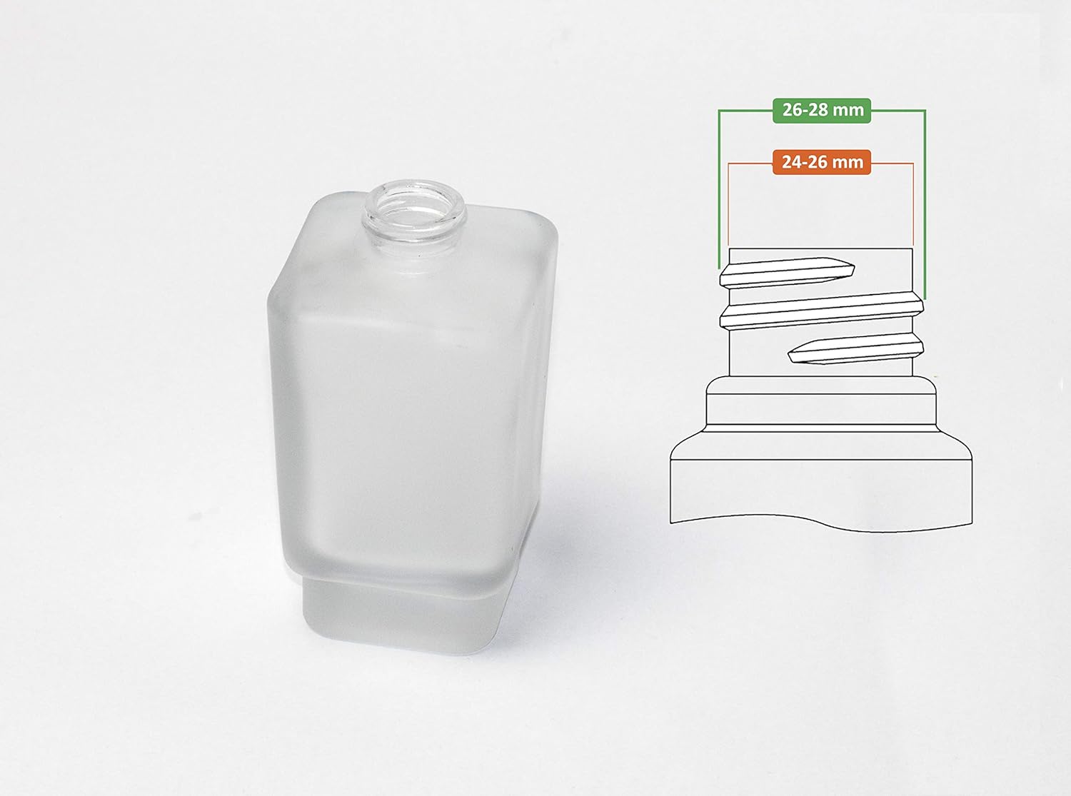 2 pièces Pompe de Rechange pour Distributeur de Savon Liquide 28 mm - Acier Inoxydable, INOX à Finition brossée - 5