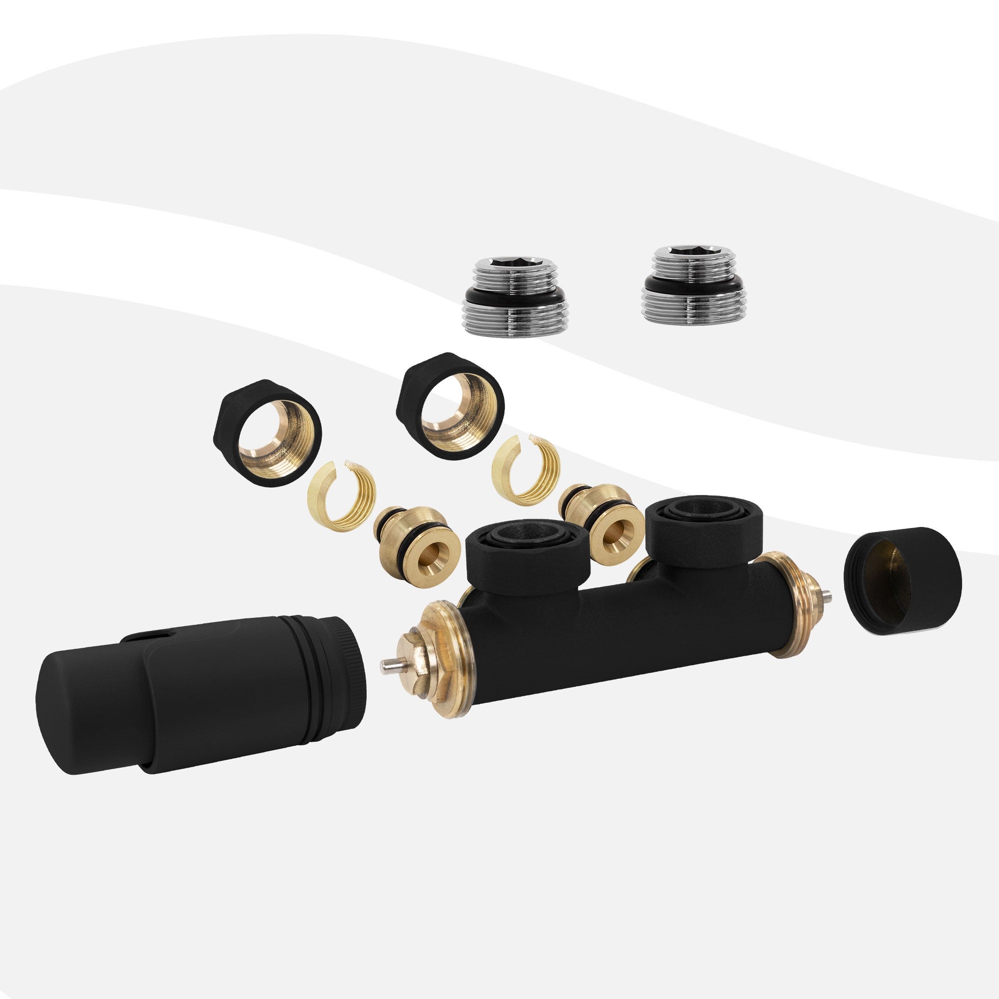 Radiatore EM in ferro Radiatore per asciugamani Radiatore da bagno Nero 600x1000 - 9