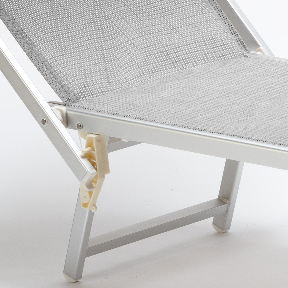 2 Lettini spiaggia mare prendisole professionali in alluminio Italia - Grigio - 8